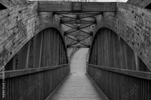 bridge in winter park in asturias