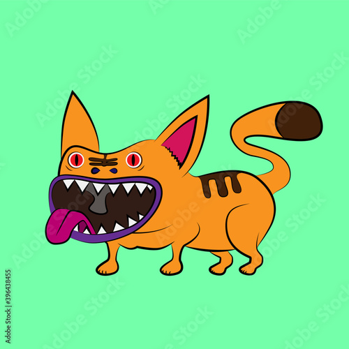 cat laughing out loud, streetwear or t-shirt design