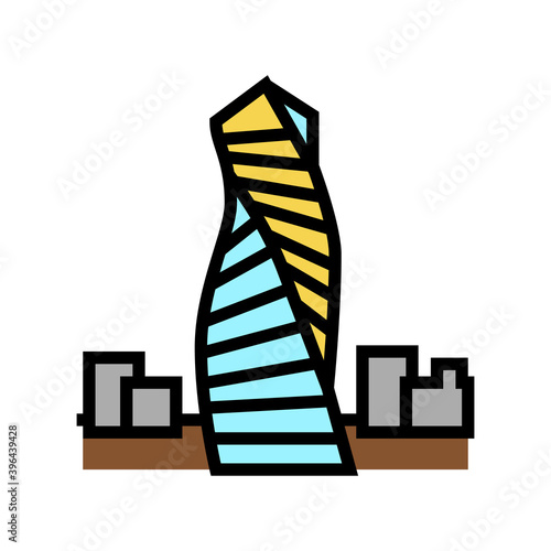 skyscraper modern building color icon vector. skyscraper modern building sign. isolated symbol illustration