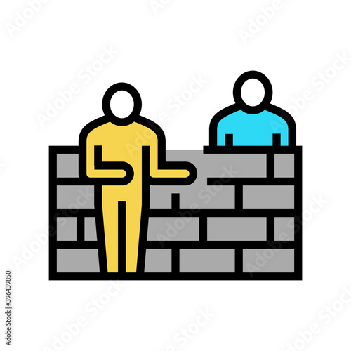builders building wall color icon vector. builders building wall sign. isolated symbol illustration