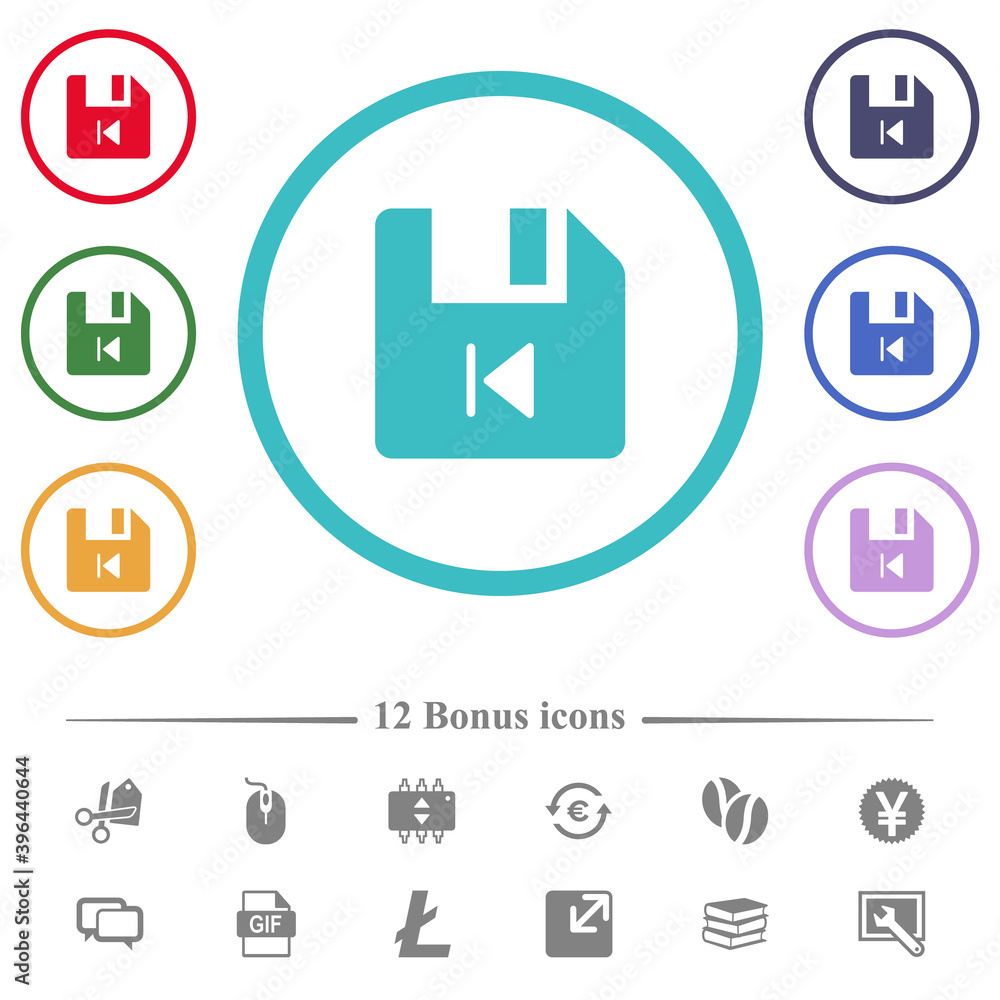 File previous flat color icons in circle shape outlines File previous flat color icons in circle shape outlines