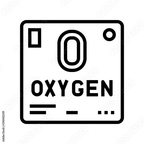 chemical element oxygen 02 line icon vector. chemical element oxygen 02 sign. isolated contour symbol black illustration