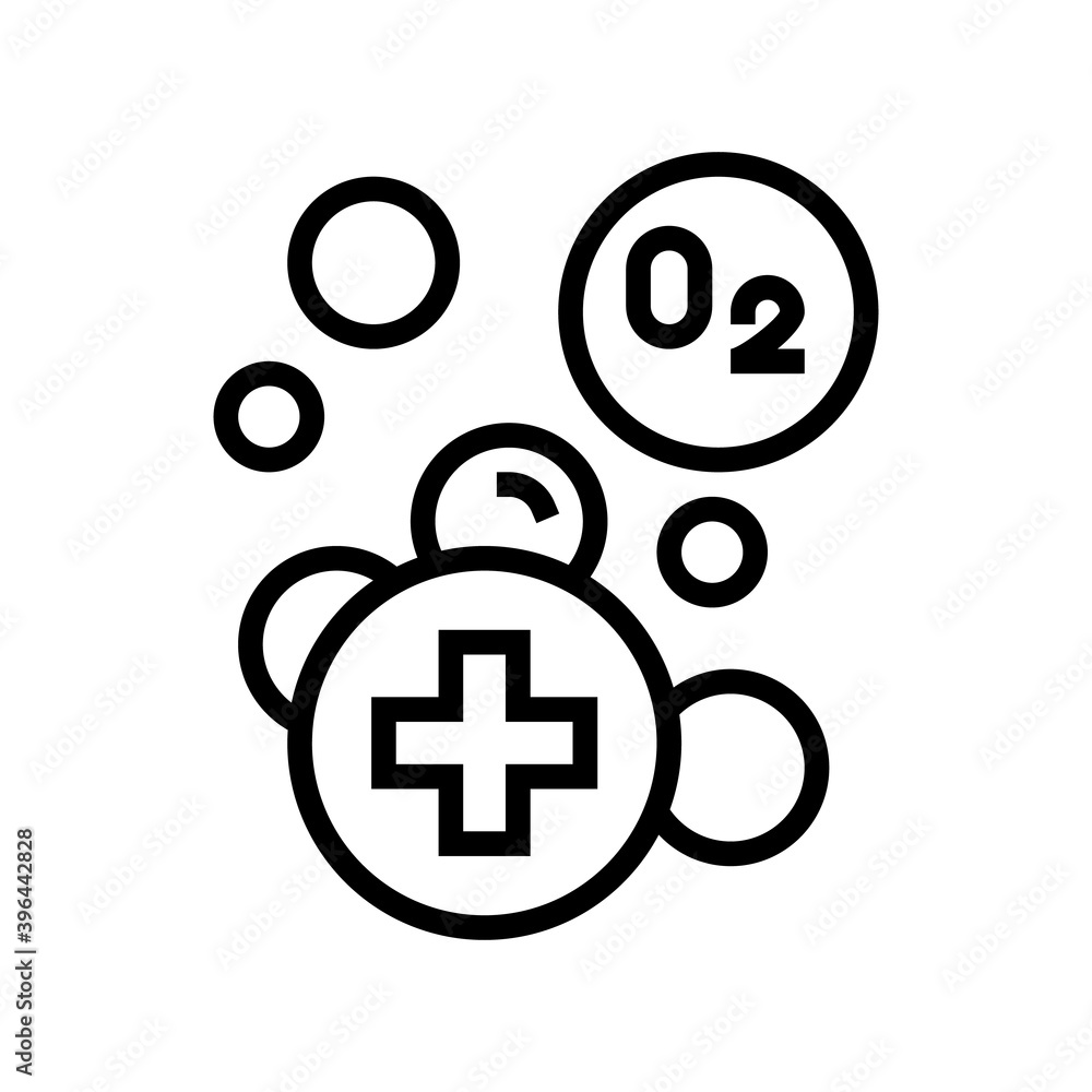 water adding oxygen line icon vector. water adding oxygen sign. isolated contour symbol black illustration water adding oxygen line icon vector. water adding oxygen sign. isolated contour symbol black illustration