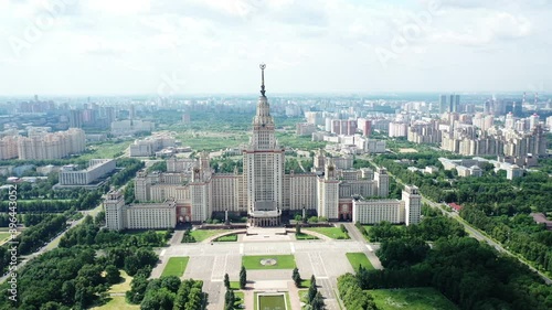 Aerial view of the Moscow State University in Moscow, Russia