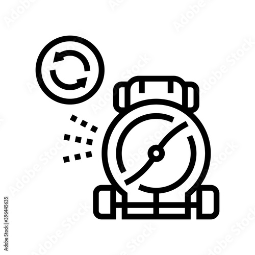 rotating blade of lawn mower line icon vector. rotating blade of lawn mower sign. isolated contour symbol black illustration