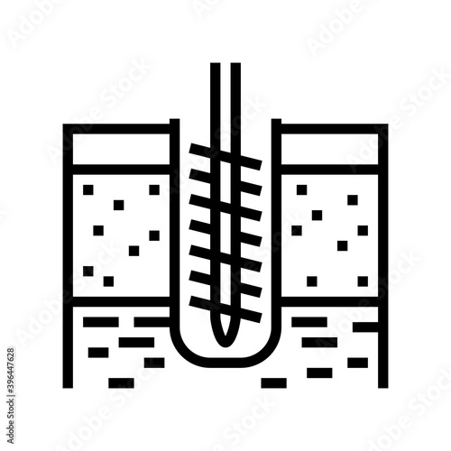 ground drilling line icon vector. ground drilling sign. isolated contour symbol black illustration