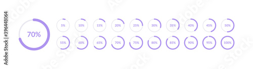 Circle diagram pie chart infographic element set on white