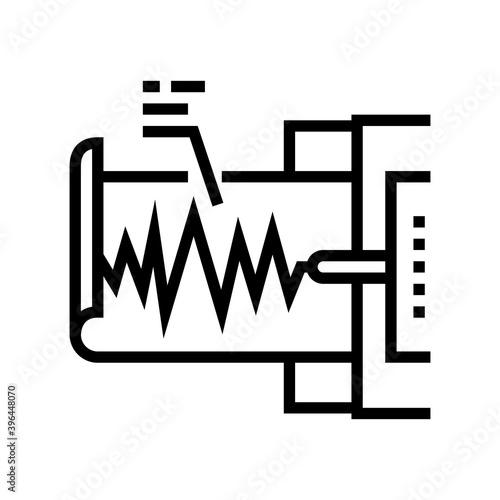 seismograph device line icon vector. seismograph device sign. isolated contour symbol black illustration