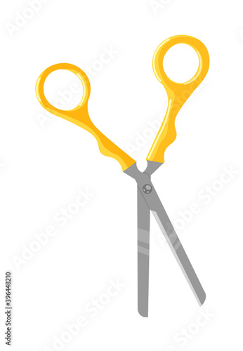 Professional barber scissors isolated on white background