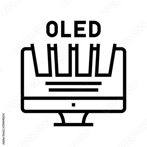 oled computer monitor line icon vector. oled computer monitor sign. isolated contour symbol black illustration