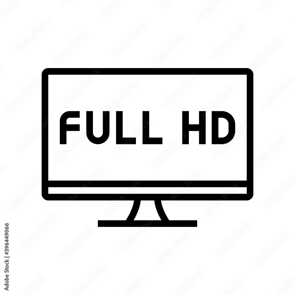 full hd resolution computer screen line icon vector. full hd resolution computer screen sign. isolated contour symbol black illustration full hd resolution computer screen line icon vector. full hd resolution computer screen sign. isolated contour symbol black illustration