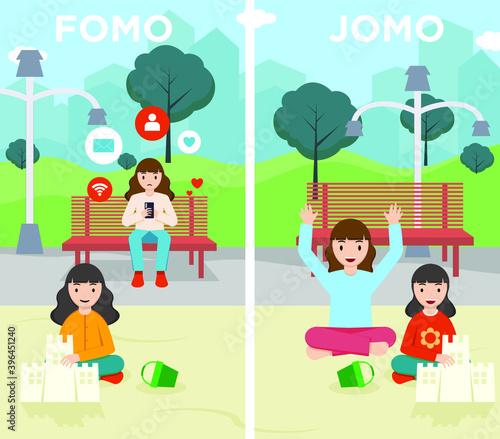 FOMO vs JOMO at City Park flat design