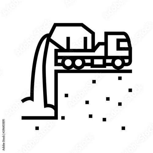 pouring foundation line icon vector. pouring foundation sign. isolated contour symbol black illustration