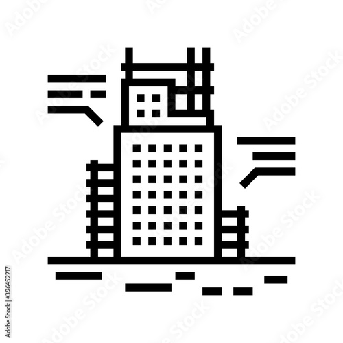 building engineering line icon vector. building engineering sign. isolated contour symbol black illustration