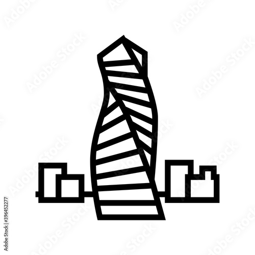 skyscraper modern building line icon vector. skyscraper modern building sign. isolated contour symbol black illustration