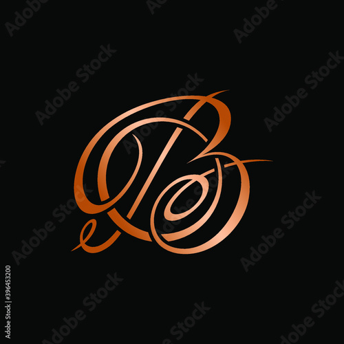 Modern vector graphic of Letter B script, Perfect for wedding, initial name, business, Fashion, Etc.