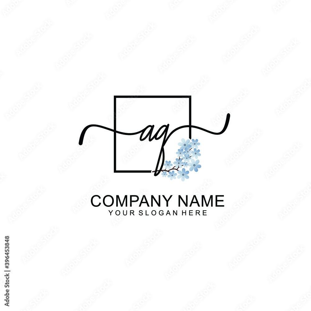 Initial AQ Handwriting, Wedding Monogram Logo Design, Modern Minimalistic and Floral templates for Invitation cards Initial AQ Handwriting, Wedding Monogram Logo Design, Modern Minimalistic and Floral templates for Invitation cards
