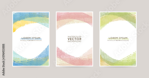 watercolor abstract brushstroke decoration frame for card