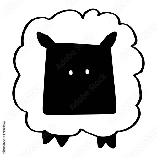 動物　毛の多い羊　02