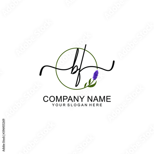 Initial BF Handwriting, Wedding Monogram Logo Design, Modern Minimalistic and Floral templates for Invitation cards 