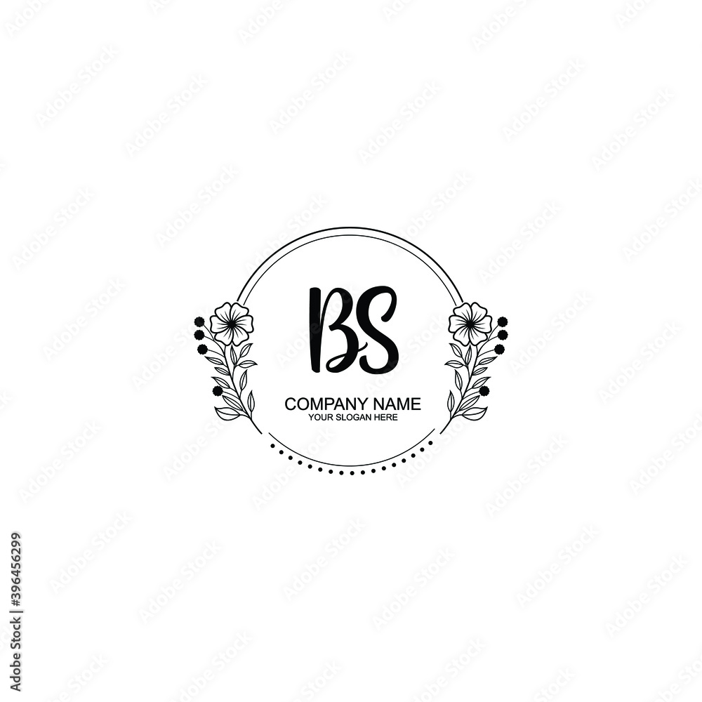 Initial BS Handwriting, Wedding Monogram Logo Design, Modern Minimalistic and Floral templates for Invitation cards Initial BS Handwriting, Wedding Monogram Logo Design, Modern Minimalistic and Floral templates for Invitation cards