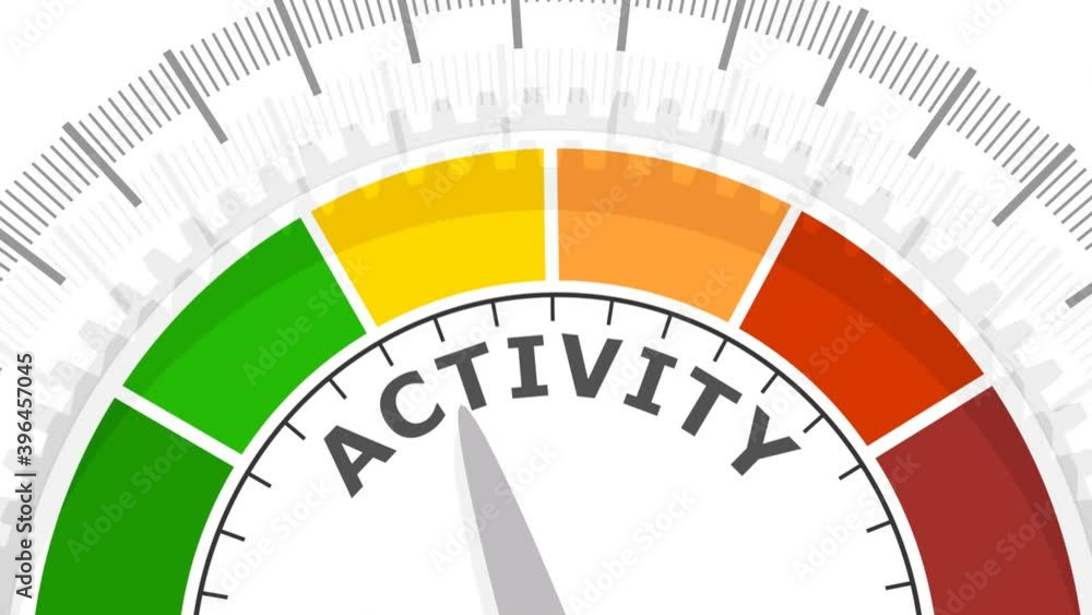 Gradient scale. Activity level measuring device icon. Sign tachometer, speedometer, indicators. 3D rendering. Gradient scale. Activity level measuring device icon. Sign tachometer, speedometer, indicators. 3D rendering.