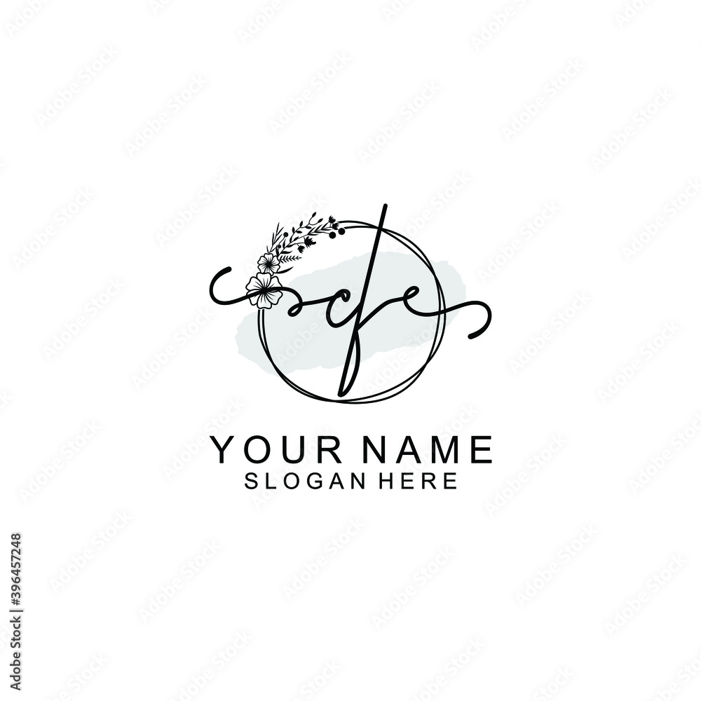 Initial CF Handwriting, Wedding Monogram Logo Design, Modern Minimalistic and Floral templates for Invitation cards Initial CF Handwriting, Wedding Monogram Logo Design, Modern Minimalistic and Floral templates for Invitation cards