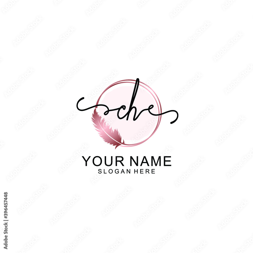 Initial CH Handwriting, Wedding Monogram Logo Design, Modern Minimalistic and Floral templates for Invitation cards Initial CH Handwriting, Wedding Monogram Logo Design, Modern Minimalistic and Floral templates for Invitation cards