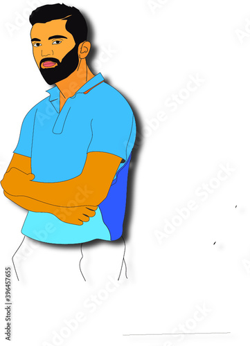 Indian Cricketer KL Rahul Cartoon Image / Illustration / Vector
