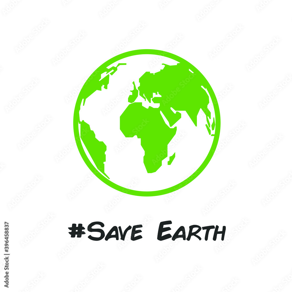 Go green concept. Save earth for future illustration. Good for icon or logo or sticker.