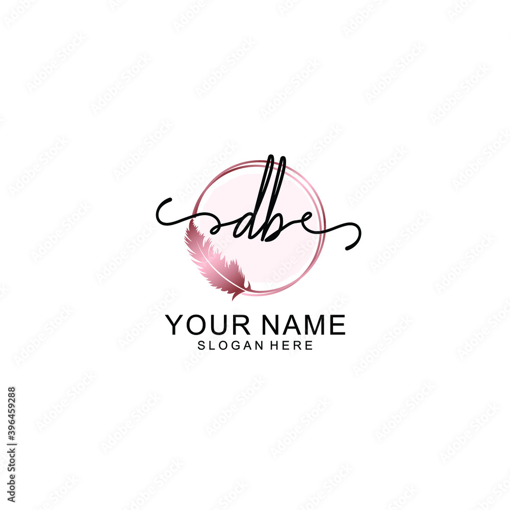 Initial DB Handwriting, Wedding Monogram Logo Design, Modern Minimalistic and Floral templates for Invitation cards Initial DB Handwriting, Wedding Monogram Logo Design, Modern Minimalistic and Floral templates for Invitation cards