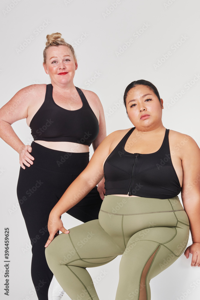Body positivity diverse curvy women sportswear Body positivity diverse curvy women sportswear