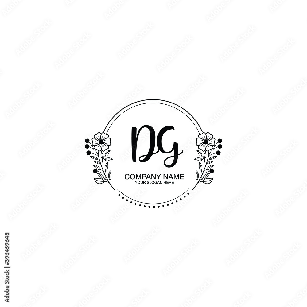 Initial DG Handwriting, Wedding Monogram Logo Design, Modern Minimalistic and Floral templates for Invitation cards Initial DG Handwriting, Wedding Monogram Logo Design, Modern Minimalistic and Floral templates for Invitation cards