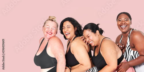 Body positivity diverse curvy women sportswear