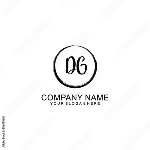 Initial DG Handwriting  Wedding Monogram Logo Design  Modern Minimalistic and Floral templates for Invitation cards