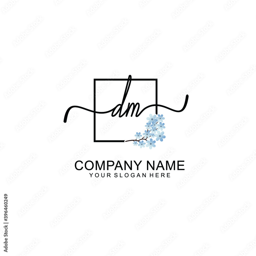 Initial DM Handwriting, Wedding Monogram Logo Design, Modern Minimalistic and Floral templates for Invitation cards Initial DM Handwriting, Wedding Monogram Logo Design, Modern Minimalistic and Floral templates for Invitation cards