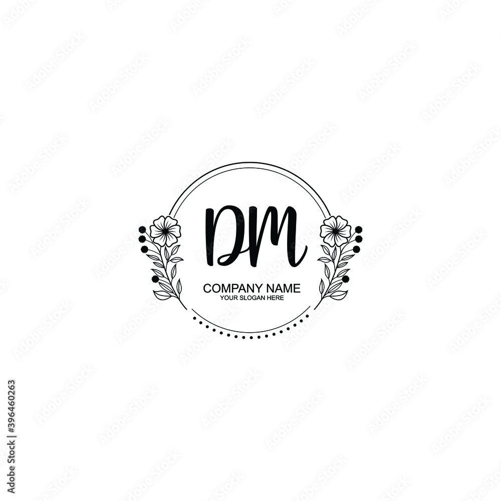 Initial DM Handwriting, Wedding Monogram Logo Design, Modern Minimalistic and Floral templates for Invitation cards Initial DM Handwriting, Wedding Monogram Logo Design, Modern Minimalistic and Floral templates for Invitation cards