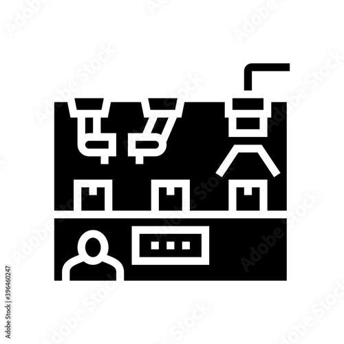 quality control machine glyph icon vector. quality control machine sign. isolated contour symbol black illustration