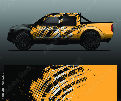 Truck decal graphic wrap vector, abstract background