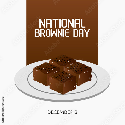 vector graphic of national brownie day good for national brownie day  celebration. flat design. flyer design.flat illustration.