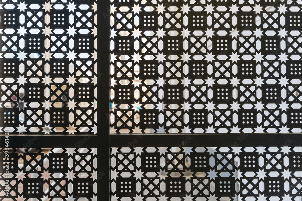 Middle East, Arabian Peninsula, Oman, Muscat, Muttrah. Decorative panel at the fish souk in Muttrah. Middle East, Arabian Peninsula, Oman, Muscat, Muttrah. Decorative panel at the fish souk in Muttrah.