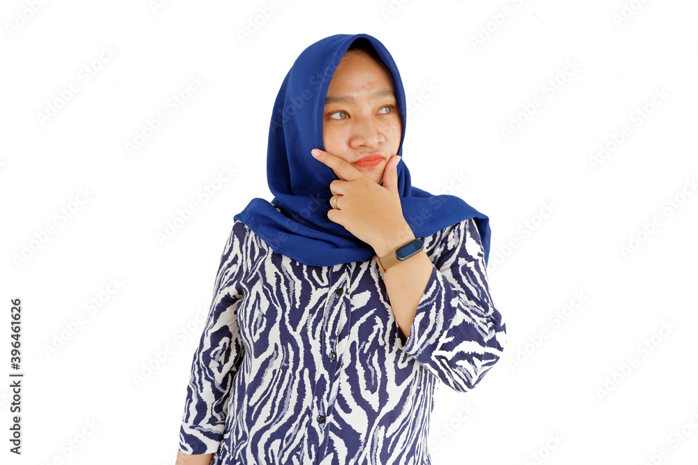 Happy hijab woman isolated on white background. Happy hijab woman isolated on white background.
