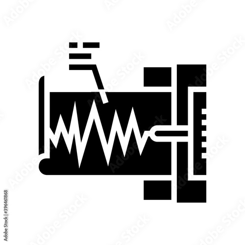 seismograph device glyph icon vector. seismograph device sign. isolated contour symbol black illustration