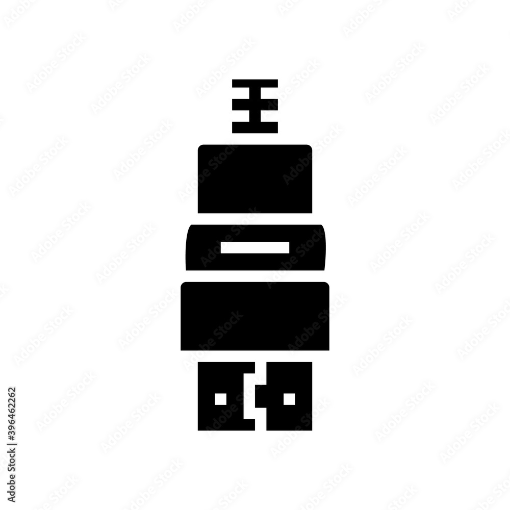 hdmi cable glyph icon vector. hdmi cable sign. isolated contour symbol black illustration hdmi cable glyph icon vector. hdmi cable sign. isolated contour symbol black illustration