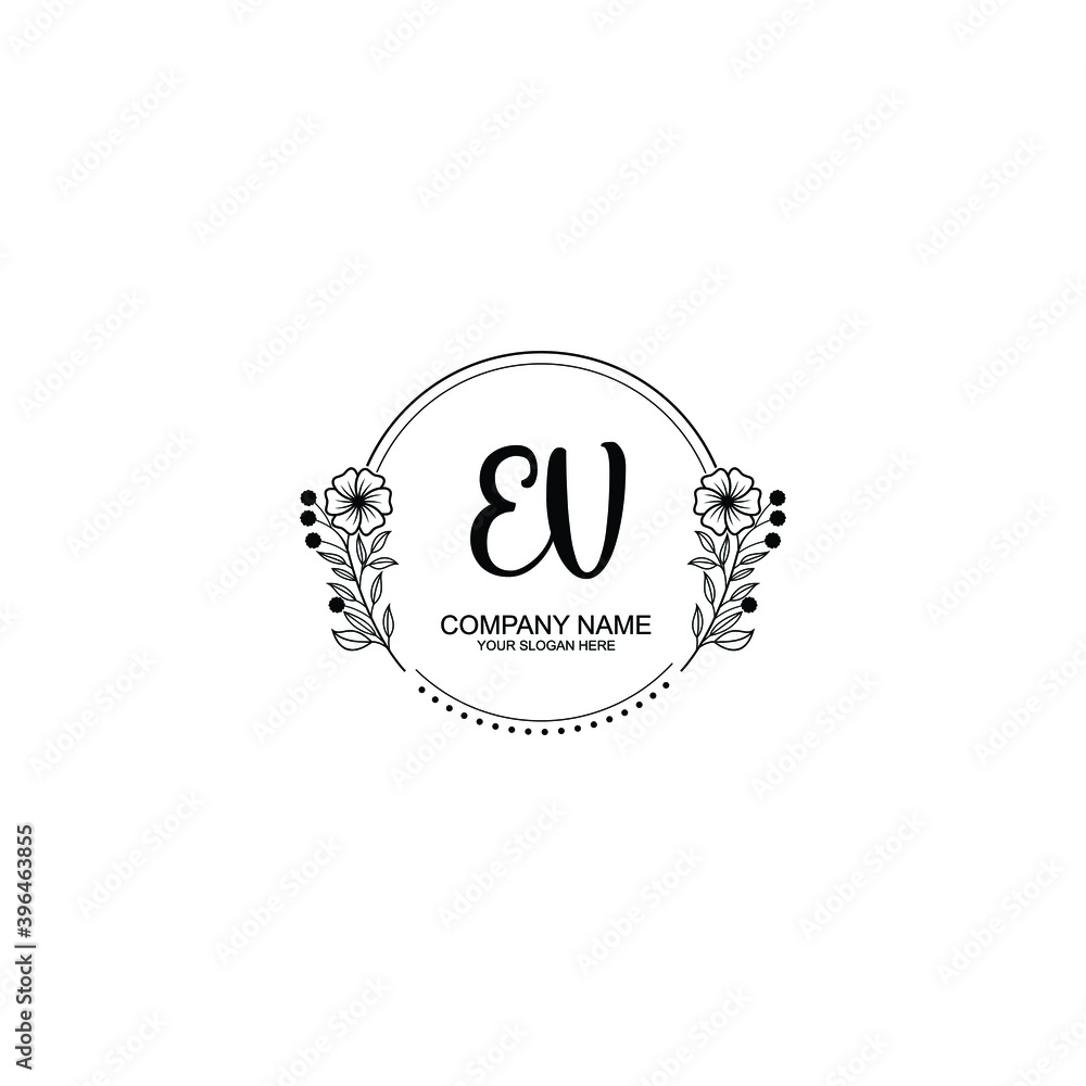 Initial EV Handwriting, Wedding Monogram Logo Design, Modern ...