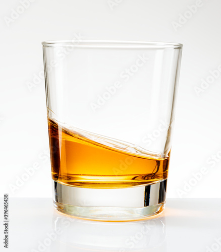 Whiskey served neat in a glass