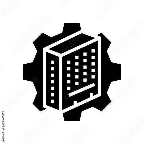 building process glyph icon vector. building process sign. isolated contour symbol black illustration