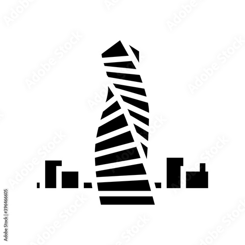 skyscraper modern building glyph icon vector. skyscraper modern building sign. isolated contour symbol black illustration