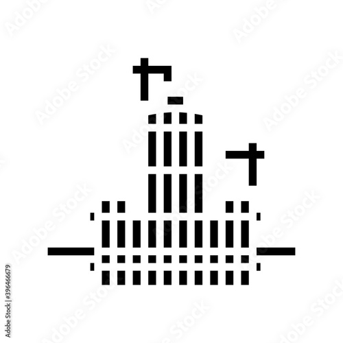 building skyscraper skeleton glyph icon vector. building skyscraper skeleton sign. isolated contour symbol black illustration