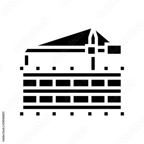 crane floor installation glyph icon vector. crane floor installation sign. isolated contour symbol black illustration